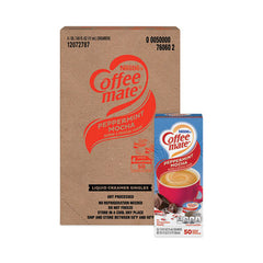 Coffee mate® Liquid Coffee Creamer, Peppermint Mocha, 0.38 oz Mini Cups, 50/Box, 4 Boxes/Carton, 200 Total/Carton