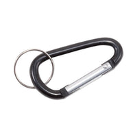 Advantus Carabiner Key Chains with Split Key Rings, Split Key Rings, Aluminum, Black, 10/Pack Key Chains & Rings - Office Ready