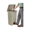 Safco® Large Capacity Plastic Step-On Receptacle, 23 gal, Plastic, Tan Indoor All-Purpose Waste Bins - Office Ready