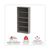 Alera® Valencia™ Series Bookcase, Five-Shelf, 31.75w x 14d x 64.75h, Gray Bookcases-Shelf Bookcase - Office Ready