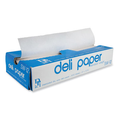 Durable Packaging Interfolded Deli Sheets, 10.75 x 12, Standard Weight, 500 Sheets/Box, 12 Boxes/Carton Food Wrap-Wax Paper - Office Ready