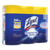 LYSOL® Brand Disinfecting Wipes, 1-Ply, 7 x 7.25, Lemon and Lime Blossom, White, 80 Wipes/Canister, 3 Canisters/Pack Cleaner/Detergent Wet Wipes - Office Ready