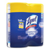 LYSOL® Brand Disinfecting Wipes, 1-Ply, 7 x 7.25, Lemon and Lime Blossom, White, 80 Wipes/Canister, 2 Canisters/Pack, 3 Packs/Carton Cleaner/Detergent Wet Wipes - Office Ready