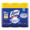 LYSOL® Brand Disinfecting Wipes, 1-Ply, 7 x 7.25, Lemon and Lime Blossom, White, 35 Wipes/Canister, 3 Canisters/Pack Cleaner/Detergent Wet Wipes - Office Ready