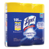 LYSOL® Brand Disinfecting Wipes, 1-Ply, 7 x 7.25, Lemon and Lime Blossom, White, 35 Wipes/Canister, 3 Canisters/Pack, 4 Packs/Carton Cleaner/Detergent Wet Wipes - Office Ready