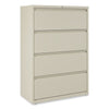 Alera® Lateral File, 4 Legal/Letter-Size File Drawers, Putty, 36" x 18.63" x 52.5" File Cabinets-Lateral File - Office Ready
