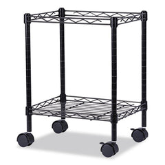 Alera® Rolling File Cart, Metal, 1 Shelf, 1 Bin, 15.25" x 12.38" x 21", Black