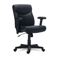 Alera® Harthope Leather Task Chair, Supports Up to 275 lb, Black Seat/Back, Black Base