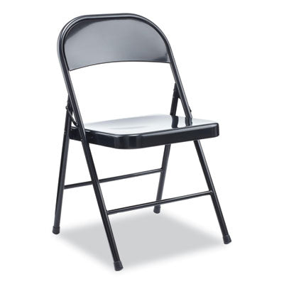 Alera® Armless Steel Folding Chair, Supports Up to 275 lb, Black, 4/Carton Chairs/Stools-Folding & Nesting Chairs - Office Ready