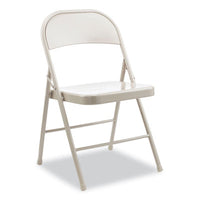 Alera® Armless Steel Folding Chair, Supports Up to 275 lb, Taupe, 4/Carton Chairs/Stools-Folding & Nesting Chairs - Office Ready