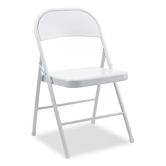 Alera® Armless Steel Folding Chair, Supports Up to 275 lb, Gray, 4/Carton