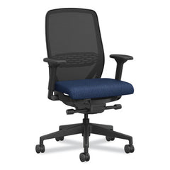 HON® Nucleus® Series Recharge Task Chair, Up to 300lb, 16.63" to 21.13" Seat Ht, Navy Seat, Black Back/Base