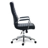 Alera® Eddleston Leather Manager Chair, Supports Up to 275 lb, Black Seat/Back, Chrome Base Chairs/Stools-Office Chairs - Office Ready