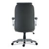 Alera® Leithen Bonded Leather Midback Chair, Supports Up to 275 lb, Gray Seat/Back, Silver Base Chairs/Stools-Office Chairs - Office Ready