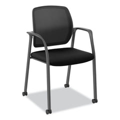 HON® Nucleus® Series Recharge Guest Chair, Supports Up to 300 lb, 17.62" Seat Height, Black Seat/Back, Black Base