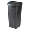 Rubbermaid® Commercial Untouchable® Swing Top Lid, 16" Square, Black Swing-Top Waste Receptacle Lids - Office Ready