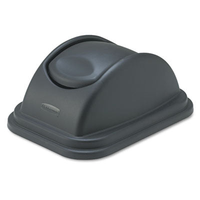 Rubbermaid® Commercial Rectangular Free-Swinging Lids, Black Waste Receptacle Lids-Swing-Top Lids - Office Ready