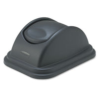 Rubbermaid® Commercial Rectangular Free-Swinging Lids, Black Waste Receptacle Lids-Swing-Top Lids - Office Ready