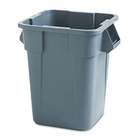 Rubbermaid® Commercial Square Brute® Container, 40 gal, Polyethylene, Gray Indoor All-Purpose Waste Bins - Office Ready