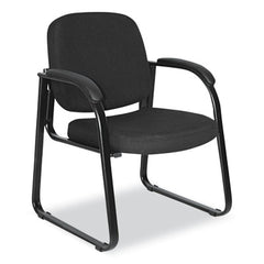 Alera® Genaro Series Half-Back Sled Base Guest Chair, 25" x 24.80" x 33.66", Black Seat, Black Back, Black Base