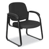 Alera® Genaro Series Half-Back Sled Base Guest Chair, 25" x 24.80" x 33.66", Black Seat, Black Back, Black Base Guest & Reception Chairs - Office Ready