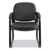 Alera® Genaro Series Half-Back Sled Base Guest Chair, 25" x 24.80" x 33.66", Black Seat, Black Back, Black Base Guest & Reception Chairs - Office Ready