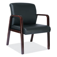 Alera® Reception Lounge WL Series Guest Chair, 24.21" x 24.8" x 32.67", Black Seat, Black Back, Mahogany Base