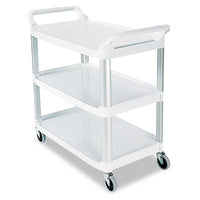 Rubbermaid® Commercial Xtra™ Utility Cart with Open Sides, Plastic, 3 Shelves, 300 lb Capacity, 40.63