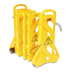 Rubbermaid® Commercial Portable Mobile Safety Barrier, Plastic, 13 ft x 40", Yellow