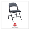 Alera® PU Padded Folding Chair, Supports Up to 250 lb, Black Seat/Back, Black Base, 4/Carton Chairs/Stools-Folding & Nesting Chairs - Office Ready