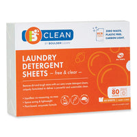 Boulder Clean Laundry Detergent Sheets, Free and Clear, 40/Pack Laundry Detergents - Office Ready