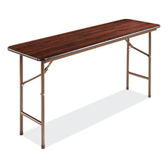Alera® Rectangular Wood Folding Table, Rectangular, 59.88w x 17.75d x 29.13h, Mahogany