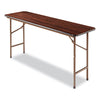 Alera® Rectangular Wood Folding Table, Rectangular, 59.88w x 17.75d x 29.13h, Mahogany Tables-Folding & Utility Tables - Office Ready