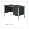 Alera® Single Pedestal Steel Desk, 45.25" x 24" x 29.5", Mocha/Black Metal Mailroom & Shop Desks - Office Ready