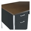 Alera® Single Pedestal Steel Desk, 45.25" x 24" x 29.5", Mocha/Black Metal Mailroom & Shop Desks - Office Ready