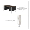 Alera® Double Pedestal Steel Credenza, 60w x 24d x 29.5h, Mocha/Black Double Pedestal Credenza Desks - Office Ready