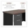 Alera® Double Pedestal Steel Credenza, 60w x 24d x 29.5h, Mocha/Black Double Pedestal Credenza Desks - Office Ready