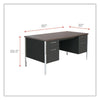 Alera® Double Pedestal Steel Desk, 60" x 30" x 29.5", Mocha/Black Metal Mailroom & Shop Desks - Office Ready