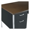 Alera® Double Pedestal Steel Desk, 60" x 30" x 29.5", Mocha/Black Metal Mailroom & Shop Desks - Office Ready