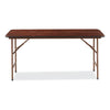 Alera® Rectangular Wood Folding Table, Rectangular, 59.88w x 17.75d x 29.13h, Mahogany Tables-Folding & Utility Tables - Office Ready