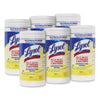 LYSOL® Brand Disinfecting Wipes, 1-Ply, 7 x 7.25, Lemon and Lime Blossom, White, 80 Wipes/Canister Cleaner/Detergent Wet Wipes - Office Ready