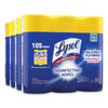 LYSOL® Brand Disinfecting Wipes, 1-Ply, 7 x 7.25, Lemon and Lime Blossom, White, 35 Wipes/Canister, 3 Canisters/Pack, 4 Packs/Carton Cleaner/Detergent Wet Wipes - Office Ready