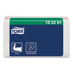 Tork® Small Pack Foodservice Cloth, 1-Ply, 11.75 x 14.75, Unscented, White with Red Stripe, 50/Poly Pack, 4 Packs/Carton