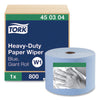Tork® Heavy-Duty Paper Wiper, 1-Ply, 11.1" x 800 ft, Blue Hardwound Paper Towel Rolls - Office Ready