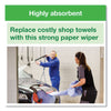 Tork® Heavy-Duty Paper Wiper, 1-Ply, 11.1" x 800 ft, Blue Hardwound Paper Towel Rolls - Office Ready