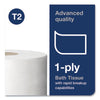 Tork® Advanced Jumbo Bath Tissue, Septic Safe, 1-Ply, White, 3.48" x 1,200 ft, 12 Rolls/Carton JRT Roll Bath Tissues - Office Ready