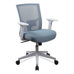 Alera® Workspace by Alera® Mesh Back Fabric Task Chair, Supports Up to 275 lb, 17.32" to 21.1" Seat Height, Seafoam Blue Seat/Back