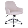 Alera® Workspace by Alera® Mid-Century Task Chair, Supports Up to 275 lb, 18.9" to 22.24" Seat Height, Cream Seat, Cream Back Chairs/Stools-Office Chairs - Office Ready