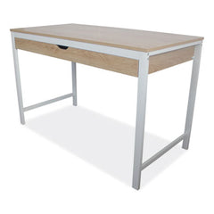 Workspace by Alera® Modern Writing Desk, 47.24" x 23.62" x 29.92", Beigewood/White