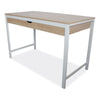 Workspace by Alera® Modern Writing Desk, 47.24" x 23.62" x 29.92", Beigewood/White Desks-Desk Tables - Office Ready